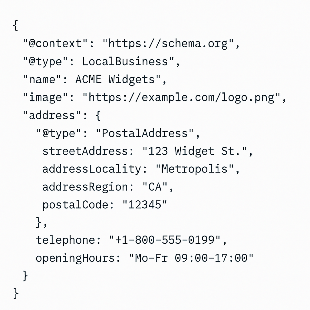 Localbusiness schema