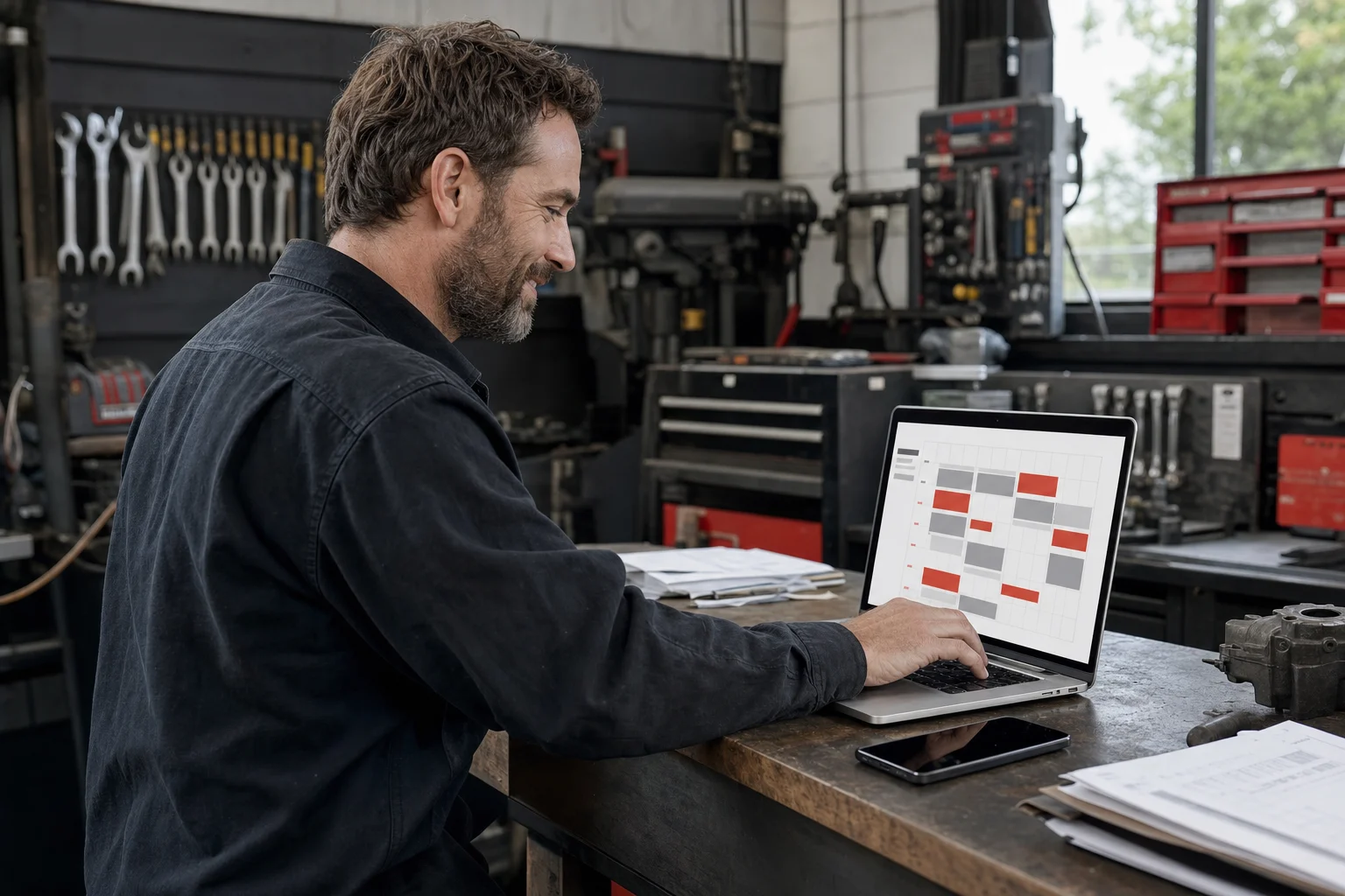 Trades business owner saves time with scheduled marketing tasks
