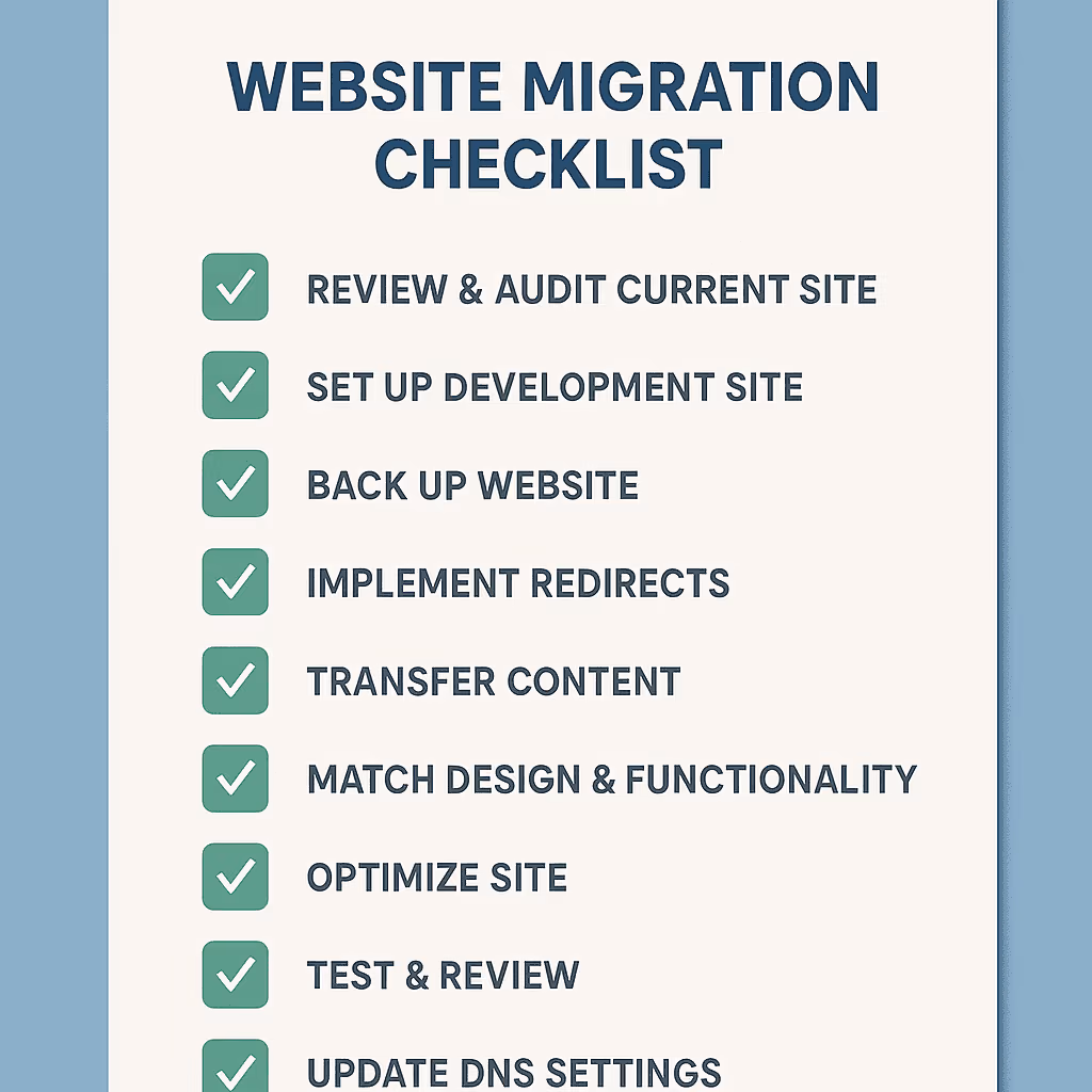 Website migration checklist Website migration checklist